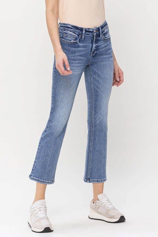 VERVET Mid Rise Kick Flare Jeans us.meeeshop - 