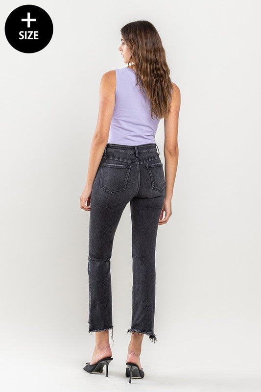 VERVET Plus Size High Rise Crop Flare Jeans | us.meeeshop