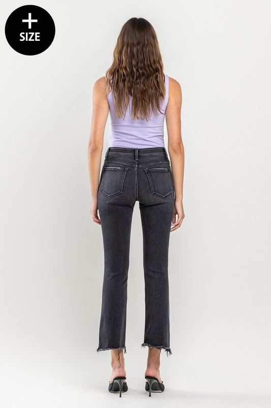 VERVET Plus Size High Rise Crop Flare Jeans us.meeeshop - 