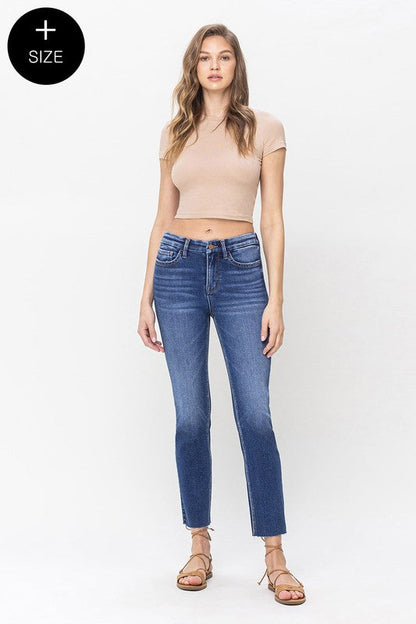 VERVET Plus Size High Rise Slim Straight Jeans | us.meeeshop