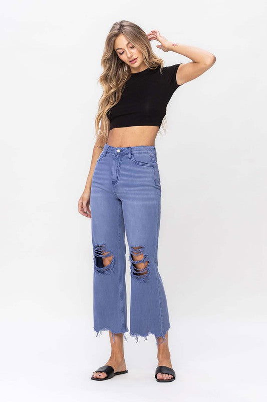 VERVET by Flying Monkey 90"s Vintage Crop Flare Jeans us.meeeshop - 