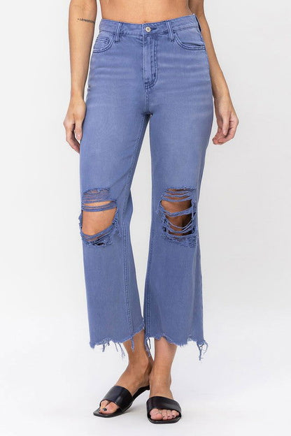 VERVET by Flying Monkey 90"s Vintage Crop Flare Jeans us.meeeshop - Pants