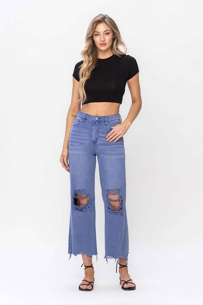 VERVET by Flying Monkey 90"s Vintage Crop Flare Jeans us.meeeshop - 