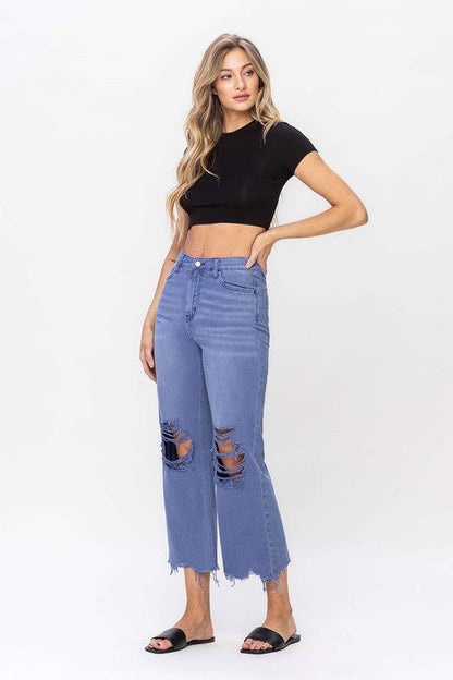 VERVET by Flying Monkey 90"s Vintage Crop Flare Jeans us.meeeshop - 