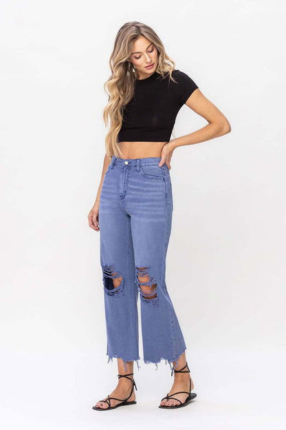 VERVET by Flying Monkey 90"s Vintage Crop Flare Jeans us.meeeshop - 