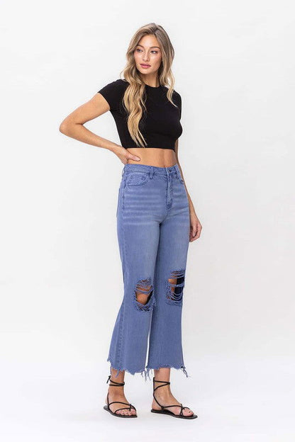 VERVET by Flying Monkey 90"s Vintage Crop Flare Jeans us.meeeshop - 