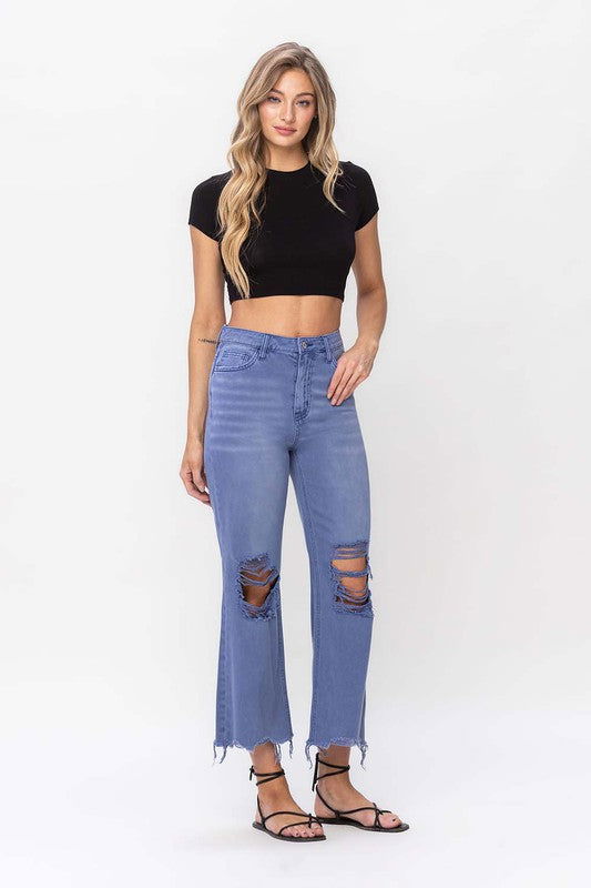 VERVET by Flying Monkey 90"s Vintage Crop Flare Jeans us.meeeshop - 