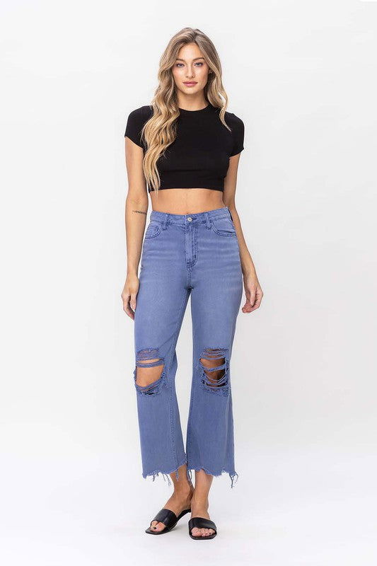 VERVET by Flying Monkey 90"s Vintage Crop Flare Jeans us.meeeshop - 