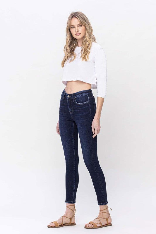 VERVET by Flying Monkey High Rise Ankle Skinny Jeans us.meeeshop - 