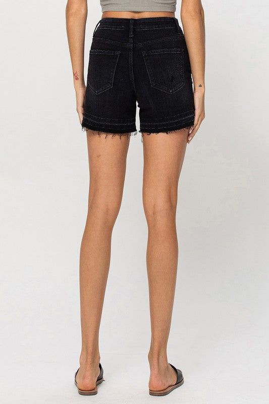 VERVET by Flying Monkey | High Rise Criss Cross Stretch Shorts us.meeeshop - 