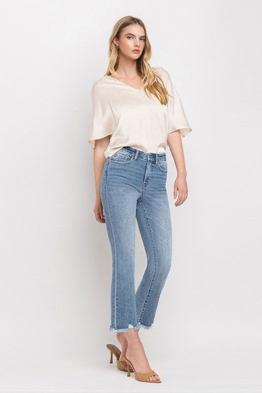 VERVET by Flying Monkey High Rise Crop Flare Jeans us.meeeshop - 