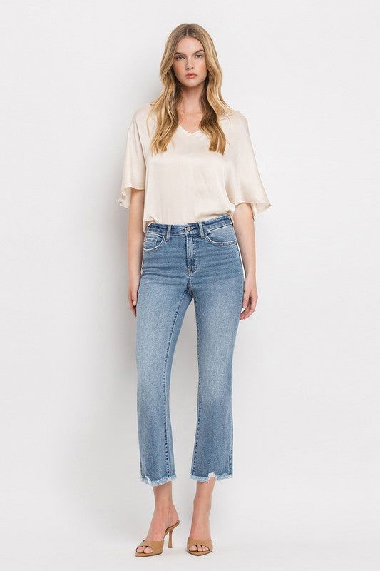 VERVET by Flying Monkey High Rise Crop Flare Jeans us.meeeshop - 