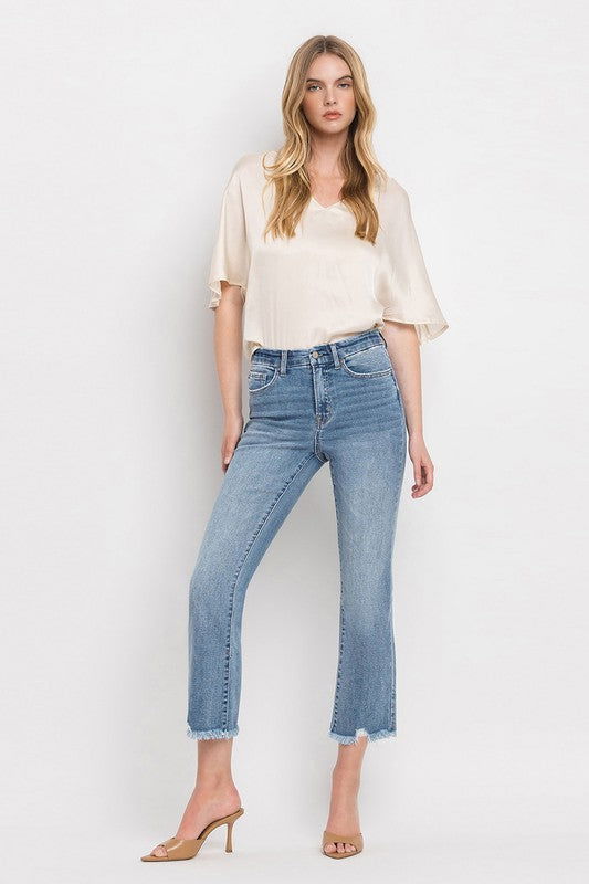 VERVET by Flying Monkey High Rise Crop Flare Jeans us.meeeshop - 