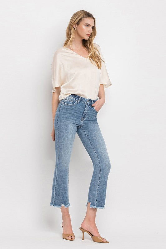 VERVET by Flying Monkey High Rise Crop Flare Jeans us.meeeshop - 