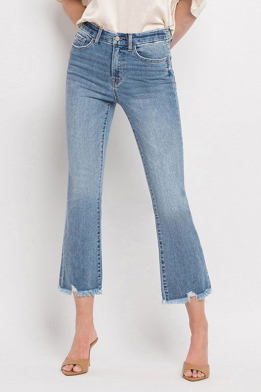 VERVET by Flying Monkey High Rise Crop Flare Jeans us.meeeshop - 