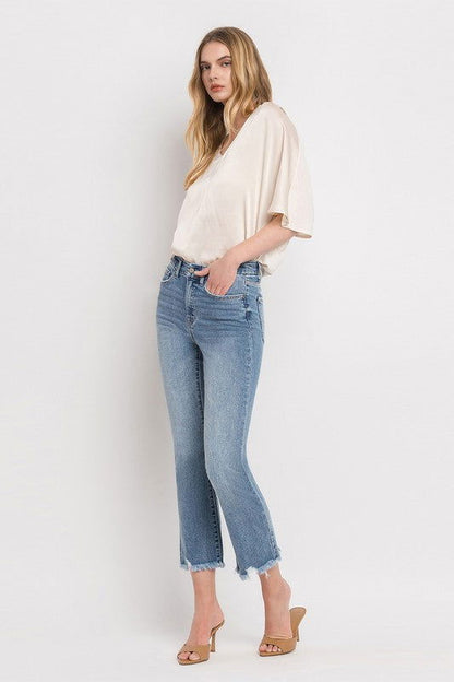 VERVET by Flying Monkey High Rise Crop Flare Jeans us.meeeshop - 