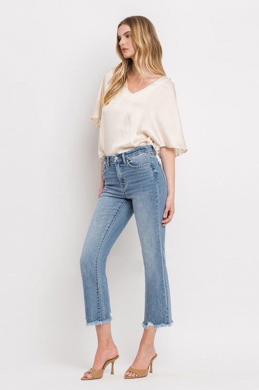 VERVET by Flying Monkey High Rise Crop Flare Jeans us.meeeshop - 