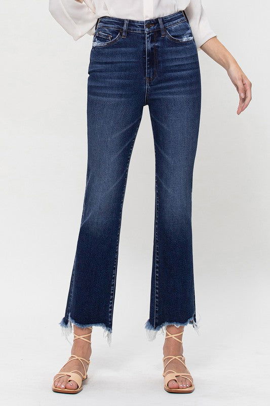 VERVET by Flying Monkey High Rise Distressed Hem Kick Flare Jeans us.meeeshop - Pants