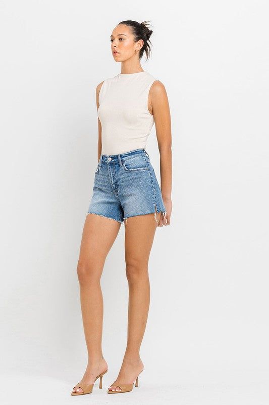 VERVET by Flying Monkey High Rise Side Slit A Line Shorts us.meeeshop - 