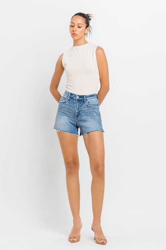 VERVET by Flying Monkey High Rise Side Slit A Line Shorts us.meeeshop - 