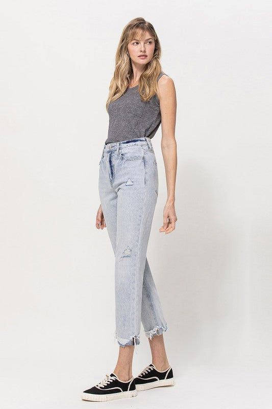 VERVET by Flying Monkey | Super High Relaxed Cuffed Straight Jean us.meeeshop - 