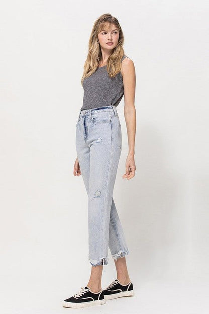 VERVET by Flying Monkey | Super High Relaxed Cuffed Straight Jean us.meeeshop - 