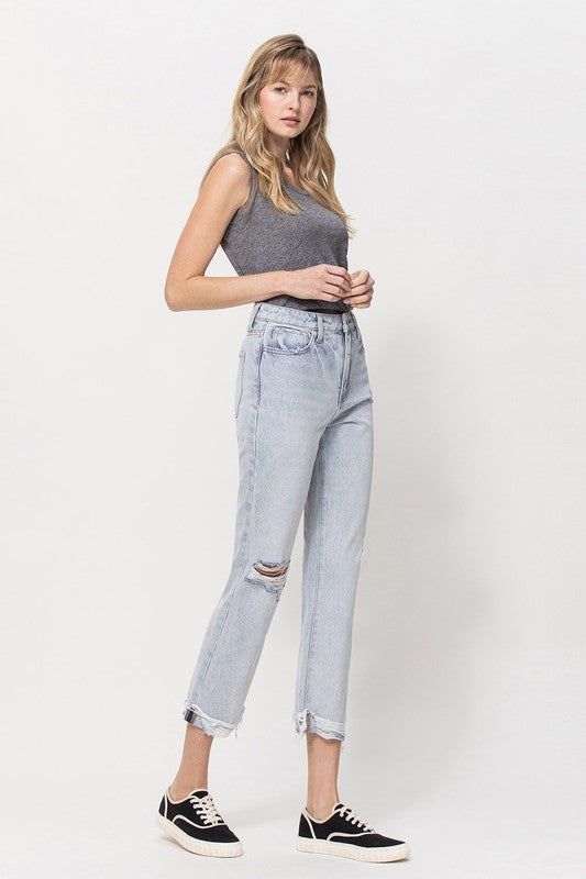 VERVET by Flying Monkey | Super High Relaxed Cuffed Straight Jean us.meeeshop - 