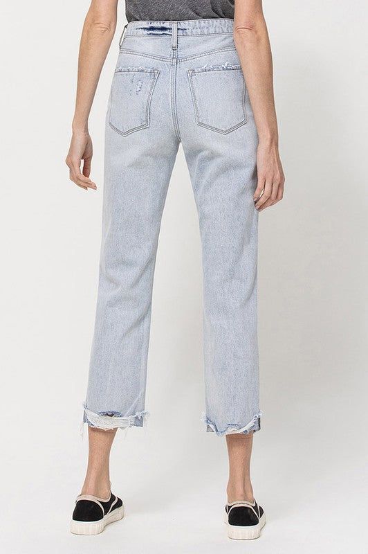 VERVET by Flying Monkey | Super High Relaxed Cuffed Straight Jean us.meeeshop - 