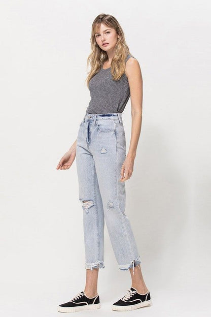 VERVET by Flying Monkey | Super High Relaxed Cuffed Straight Jean us.meeeshop - 