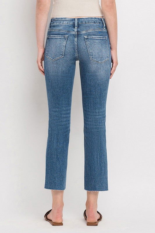 Women's VERVET by Flying Monkey Mid Rise Crop Slim Straight Jeans - us.meeeshop