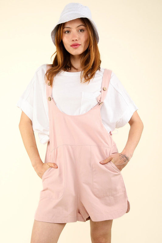 VERY J Adjustable Waist Suspender Overalls with Pockets - us.meeeshop