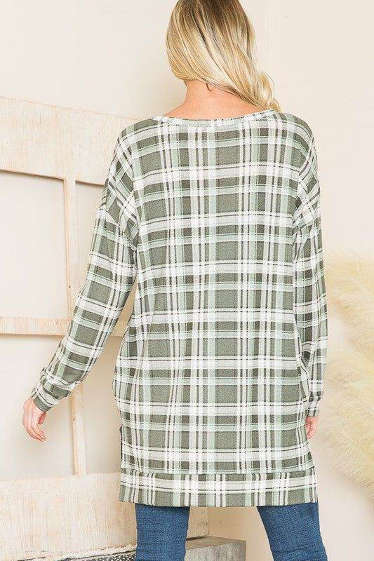 V Neck Sweater Tunic - us.meeeshop