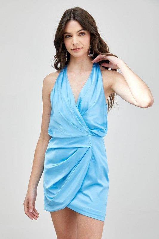 V Neck Wrap Dress - us.meeeshop