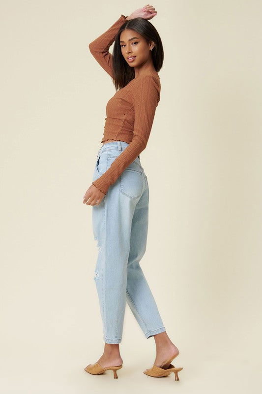 Vibrant M.i.U Distressed Slouchy Jeans us.meeeshop - 