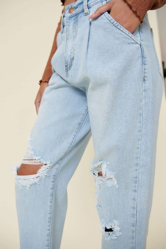 Vibrant M.i.U Distressed Slouchy Jeans us.meeeshop - 