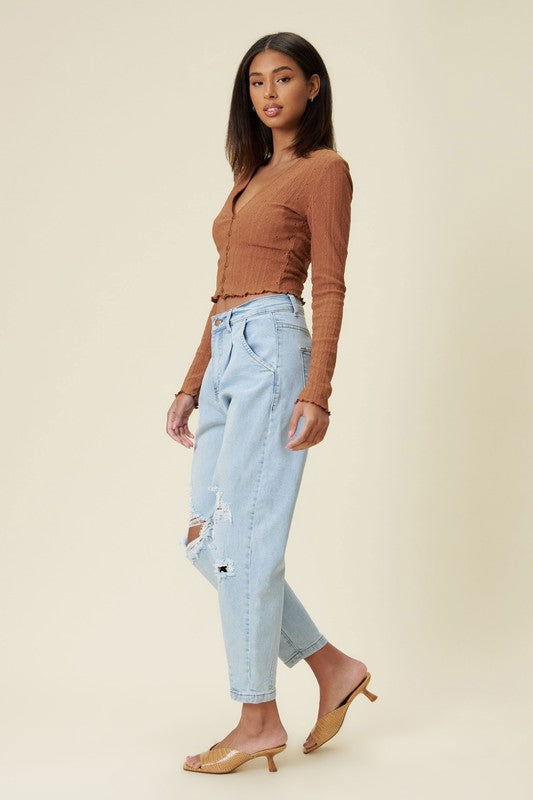 Vibrant M.i.U Distressed Slouchy Jeans us.meeeshop - 