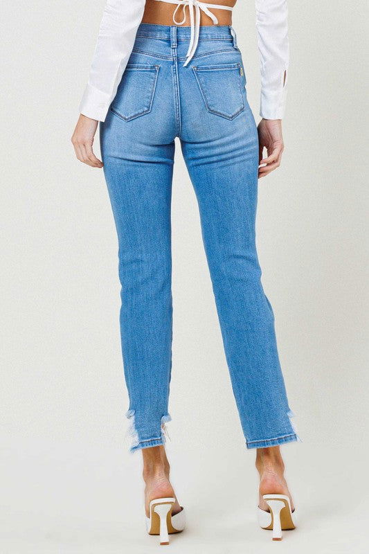 Vibrant M.i.U Mid Rise Straight Leg Jeans us.meeeshop - 