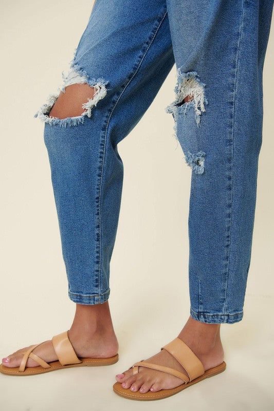 Vibrant MIU Distressed Slouchy Jean us.meeeshop - 