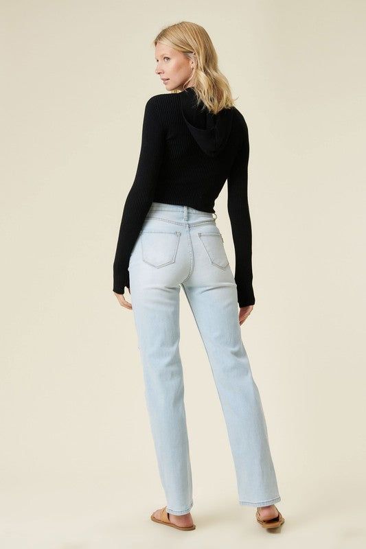 Vibrant MIU Distressed Wide Leg Jeans us.meeeshop - 