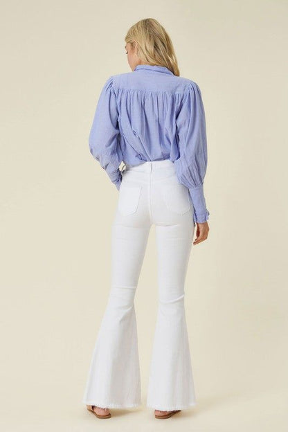 Vibrant MIU High Waisted Flare Jeans us.meeeshop - 