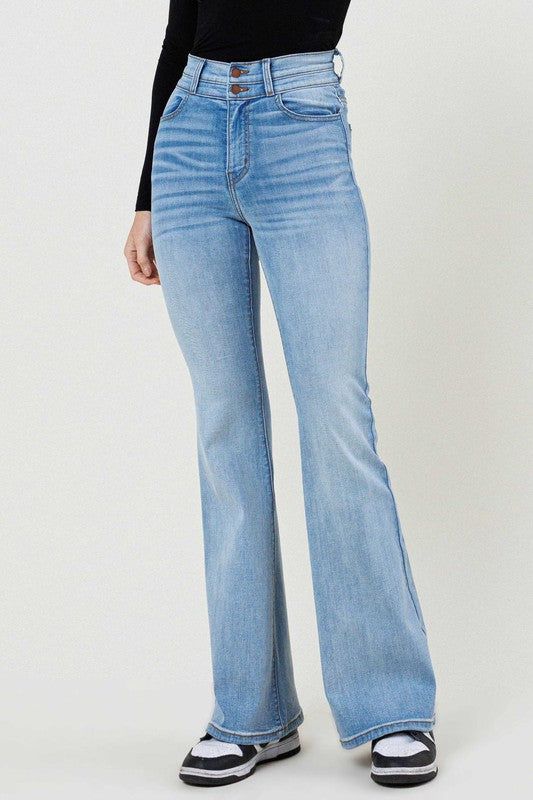 Vibrant MIU High-Waisted Flare Jeans us.meeeshop - 