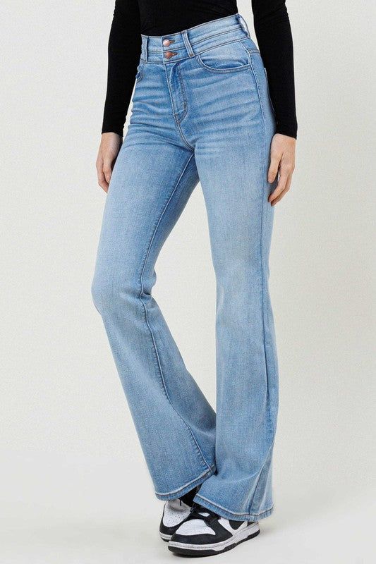 Vibrant MIU High-Waisted Flare Jeans us.meeeshop - 