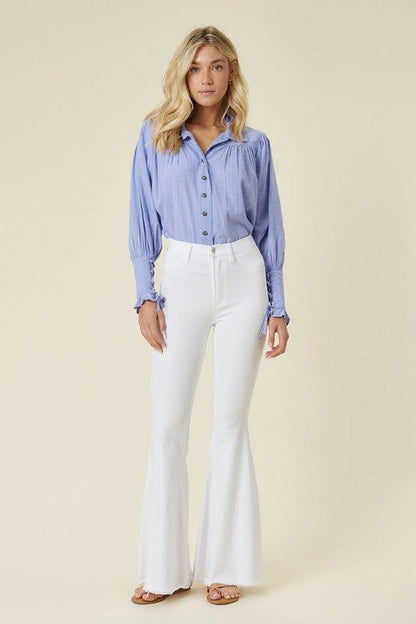 Vibrant MIU High Waisted Flare Jeans us.meeeshop - Pants