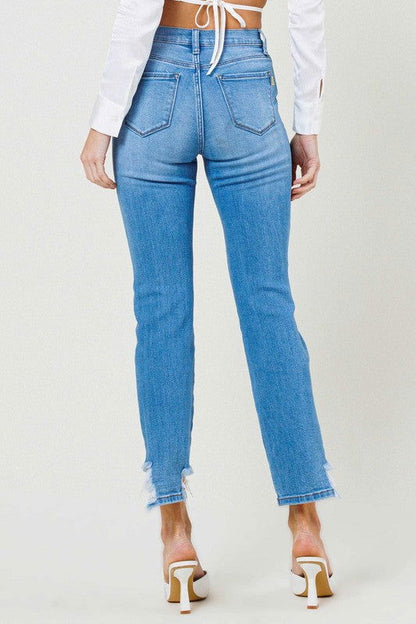 Women's Vibrant M.i.U Mid Rise Straight Leg Jeans - us.meeeshop