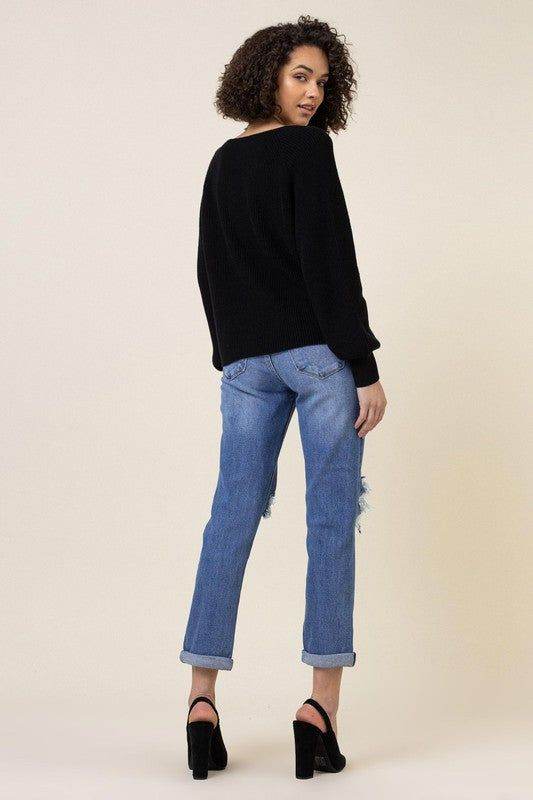 Vibrant MIU Distressed Boyfriend Jeans - us.meeeshop