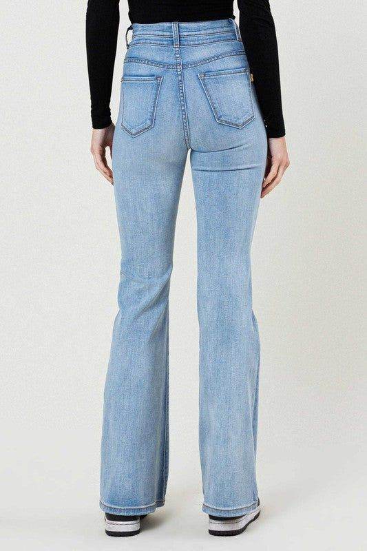 Vibrant MIU High-Waisted Flare Jeans - us.meeeshop