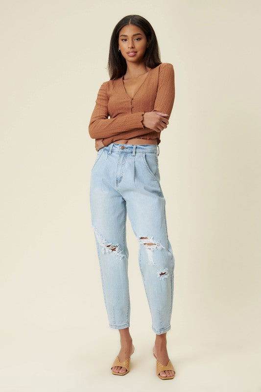 Vibrant M.i.U Distressed Slouchy Jeans - us.meeeshop