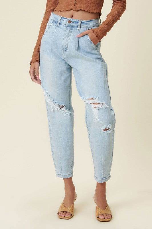 Vibrant M.i.U Distressed Slouchy Jeans - us.meeeshop