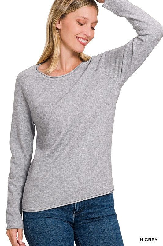 Viscose Round Neck Basic Sweater - us.meeeshop