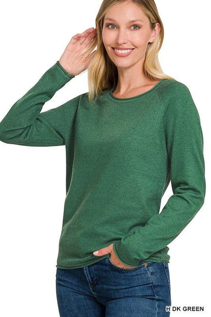 Viscose Round Neck Basic Sweater - us.meeeshop